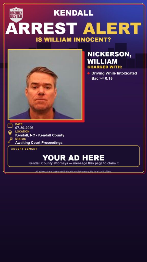 Arrest report - Nickerson, William