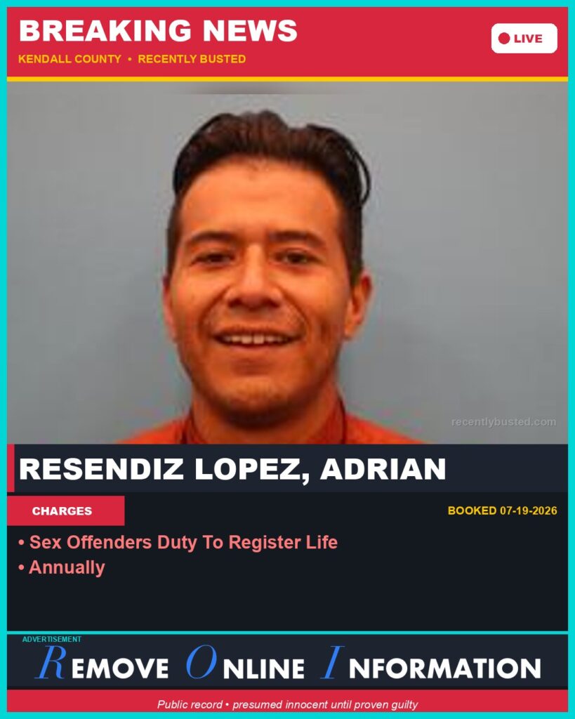Booking photo of Resendiz Lopez, Adrian