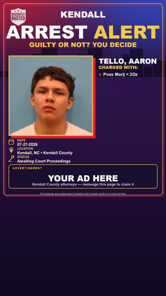 Arrest report - Tello, Aaron