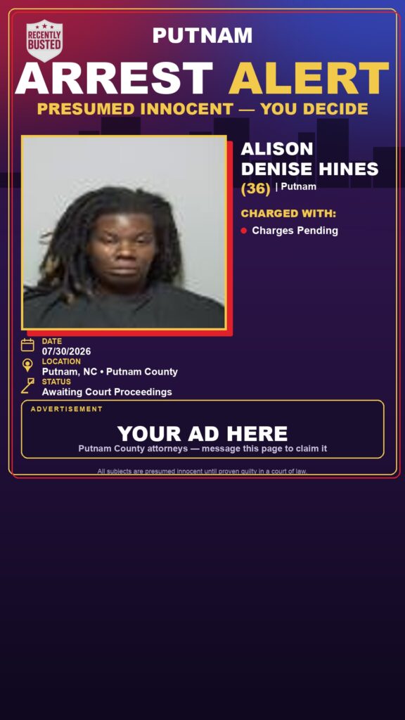 Arrest report - Alison Denise Hines
