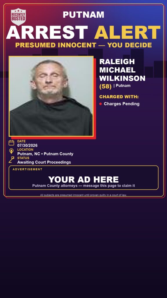 Arrest report - Raleigh Michael Wilkinson