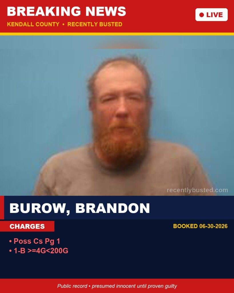 Booking photo of Burow, Brandon