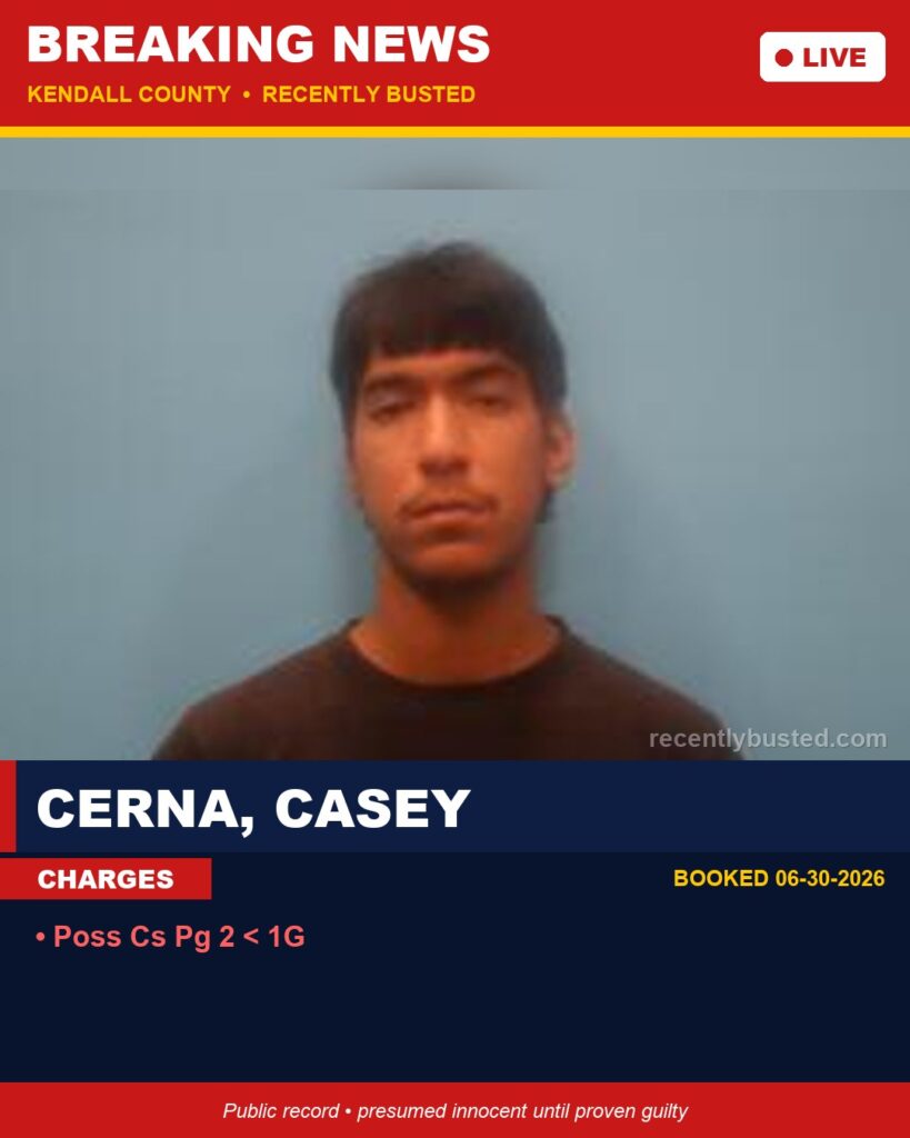 Booking photo of Cerna, Casey