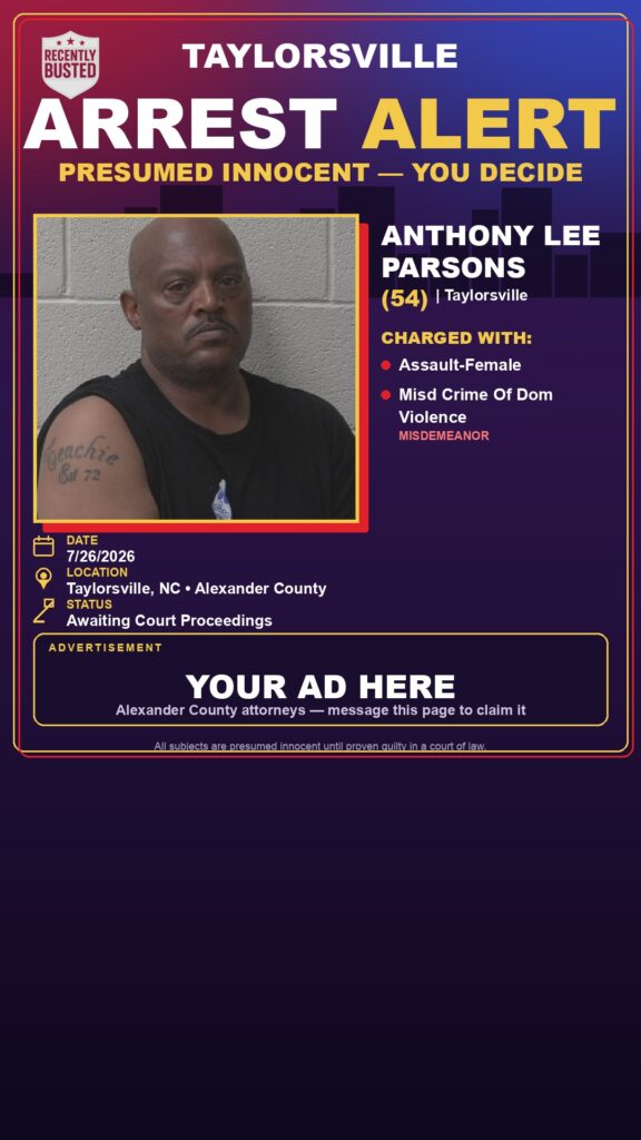 Booking photo of ANTHONY LEE PARSONS