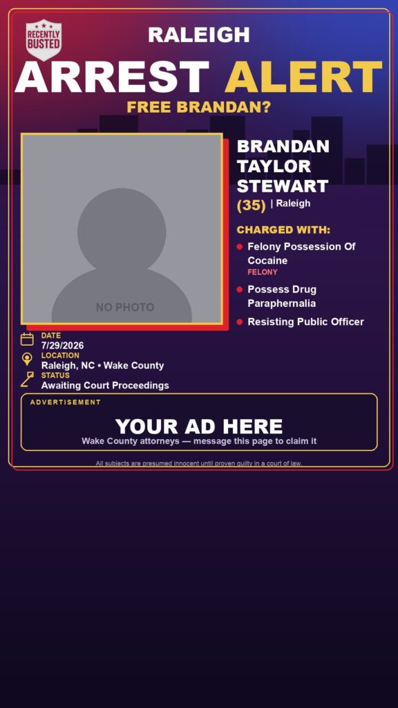 Booking photo of BRANDAN TAYLOR STEWART