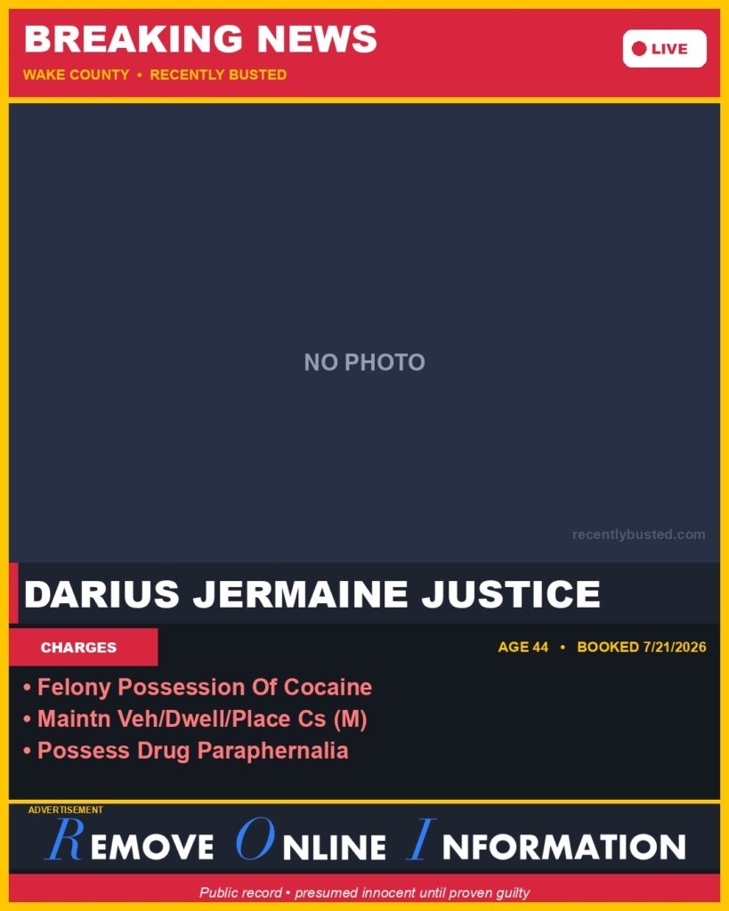 Booking photo of DARIUS JERMAINE JUSTICE
