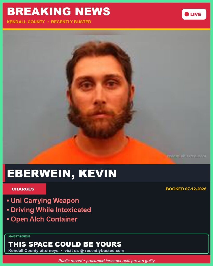 Booking photo of Eberwein, Kevin