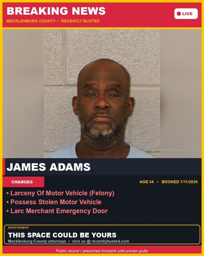 Booking photo of JAMES ADAMS