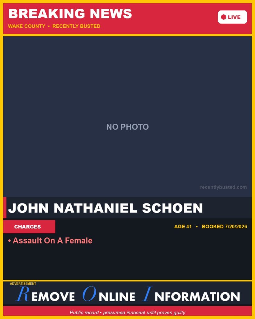 Booking photo of JOHN NATHANIEL SCHOEN