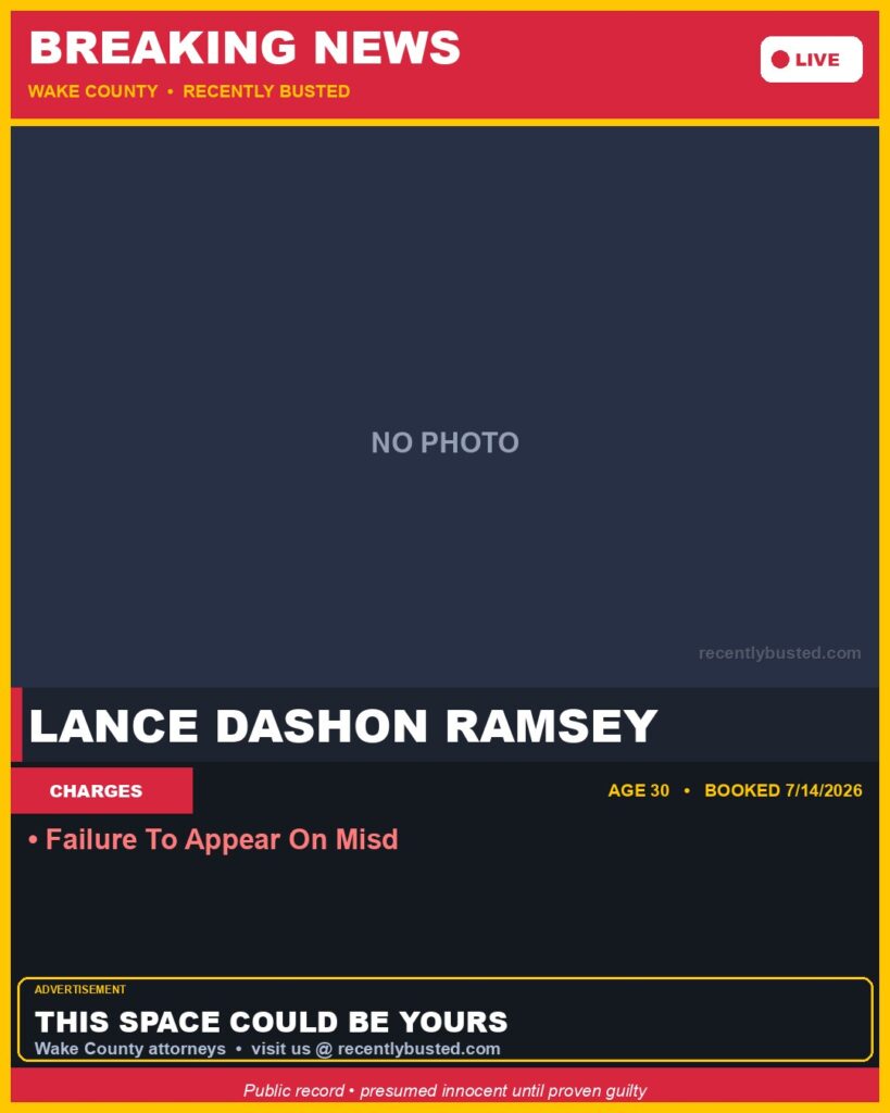 Booking photo of LANCE DASHON RAMSEY