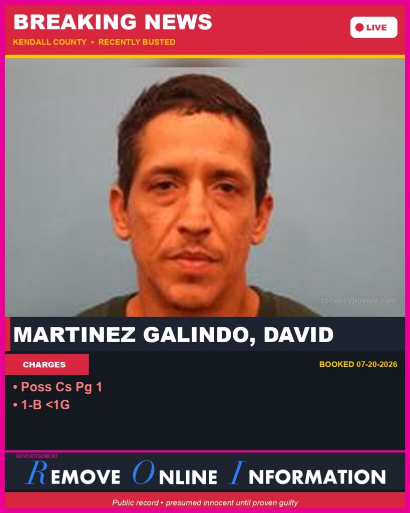 Booking photo of Martinez Galindo, David