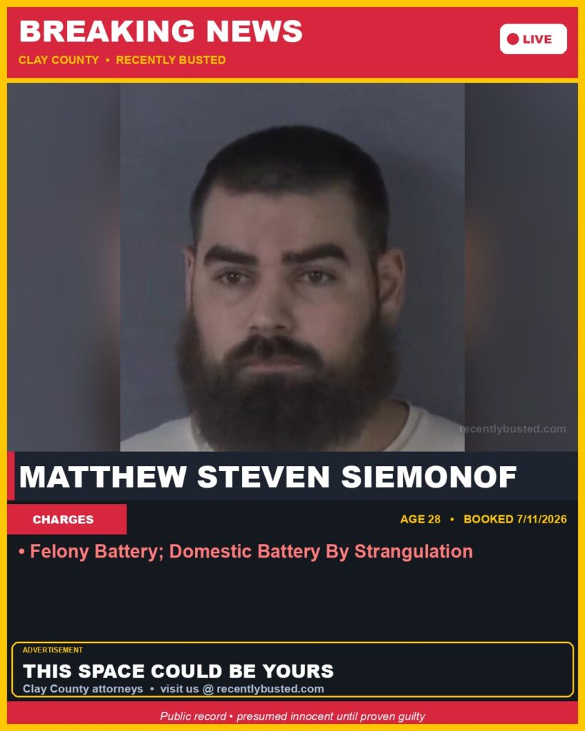Booking photo of MATTHEW STEVEN SIEMONOF