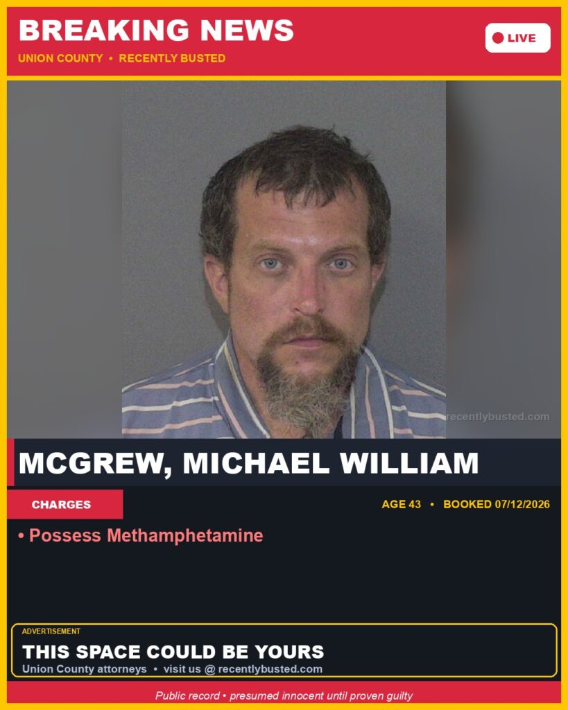 Booking photo of MCGREW, MICHAEL WILLIAM