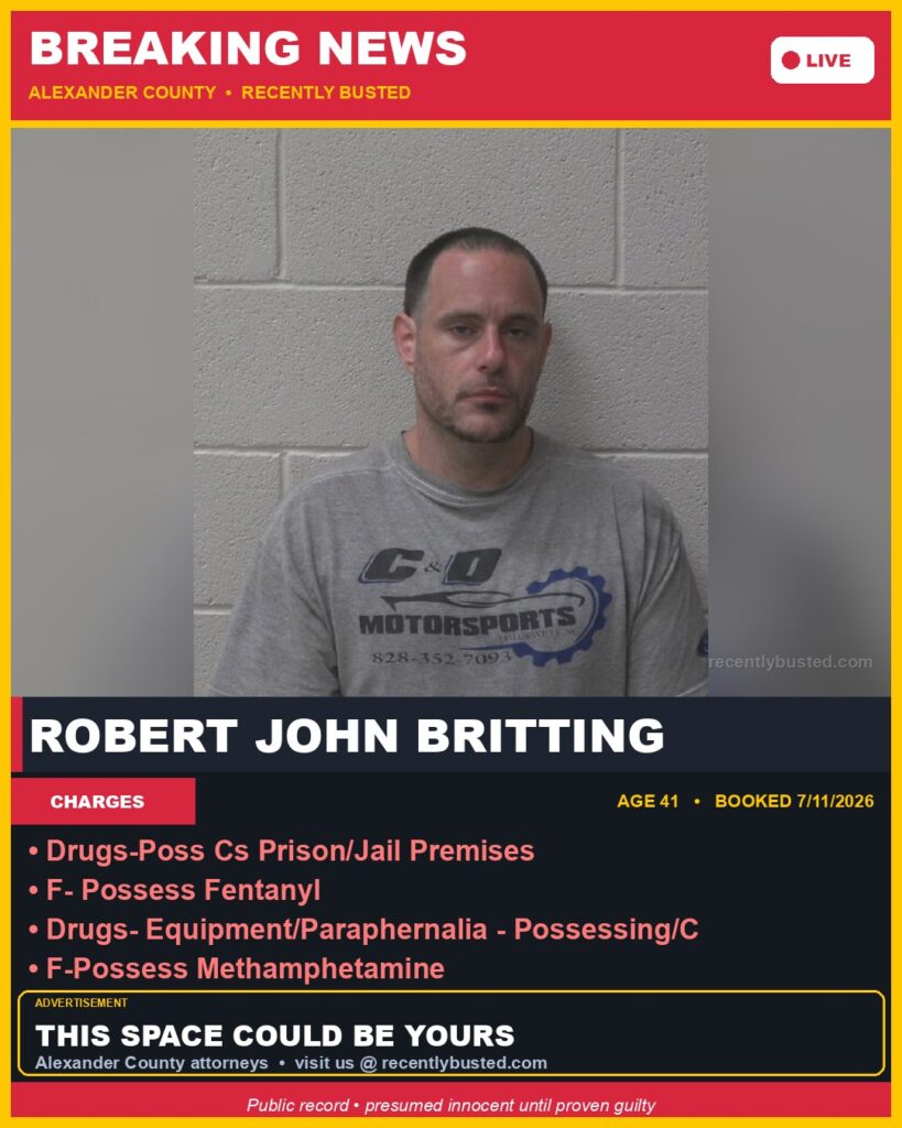 Booking photo of ROBERT JOHN BRITTING