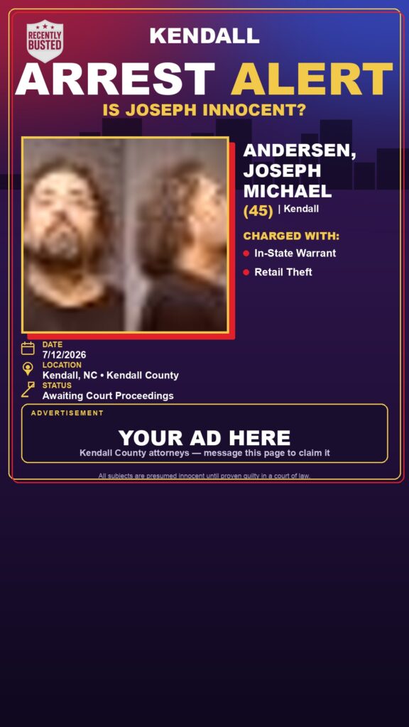 Booking photo of ANDERSEN, JOSEPH MICHAEL