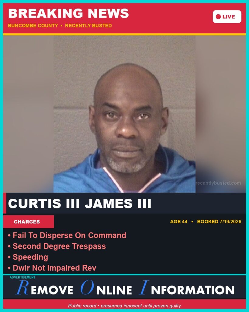 Booking photo of CURTIS III JAMES III