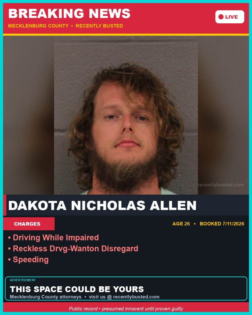 Booking photo of DAKOTA NICHOLAS ALLEN