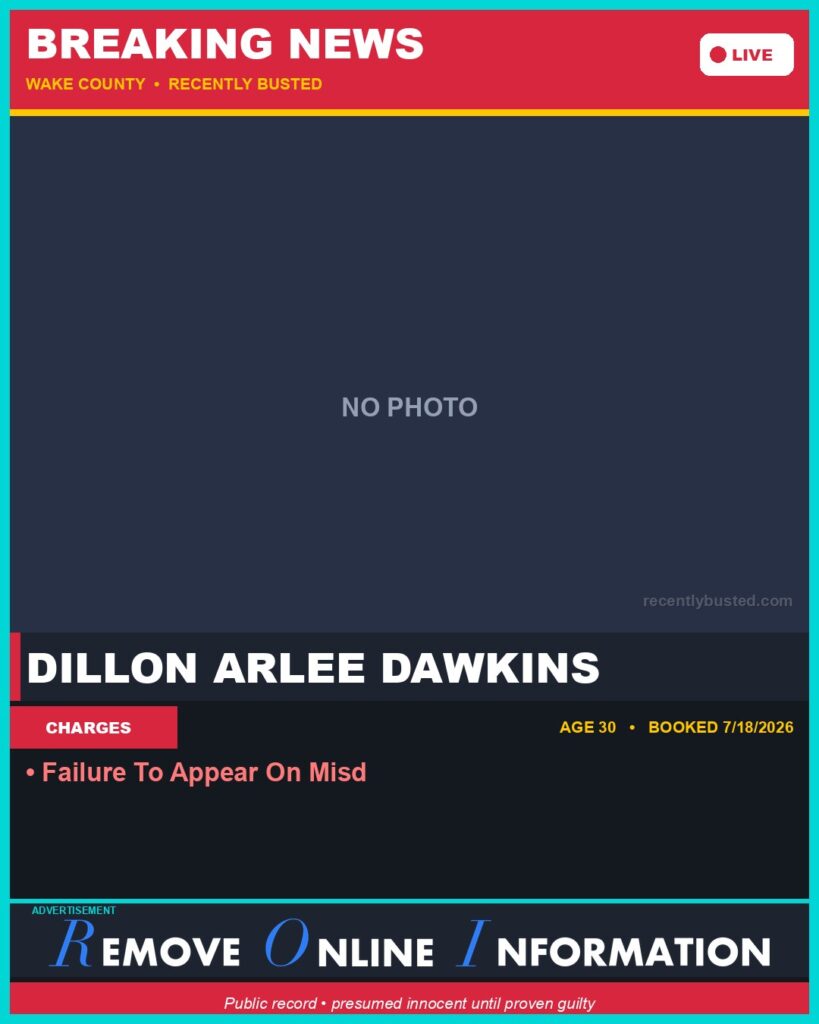 Booking photo of DILLON ARLEE DAWKINS