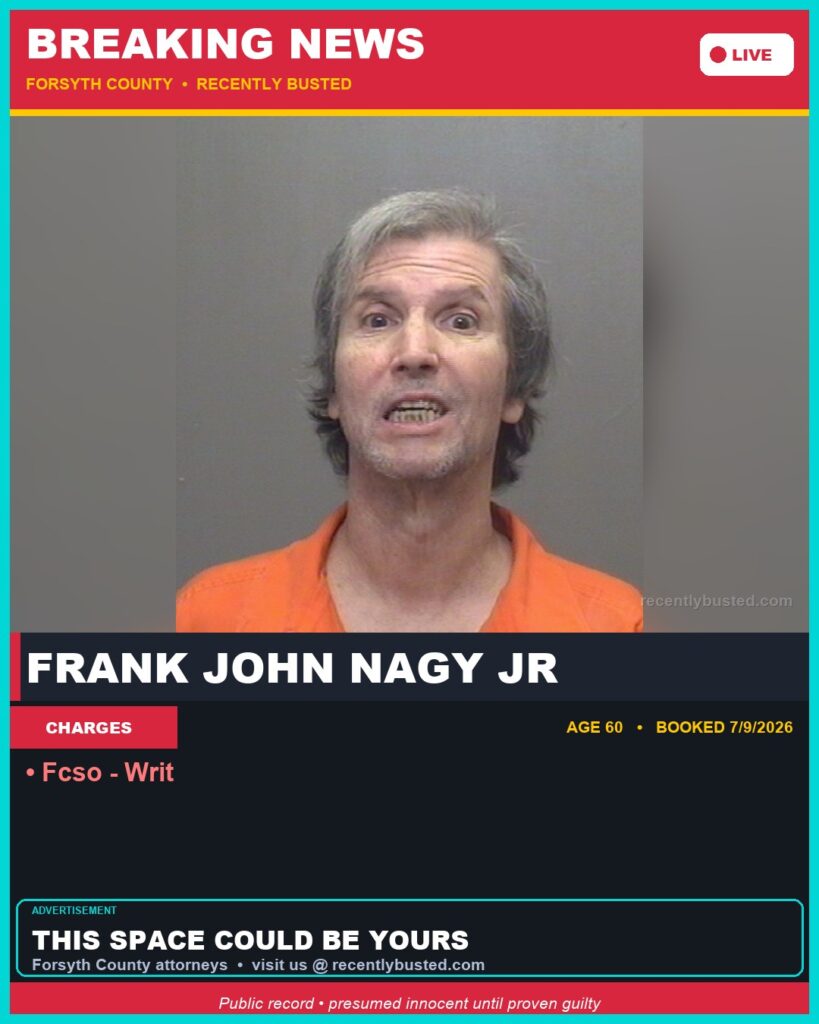 Booking photo of FRANK JOHN NAGY JR