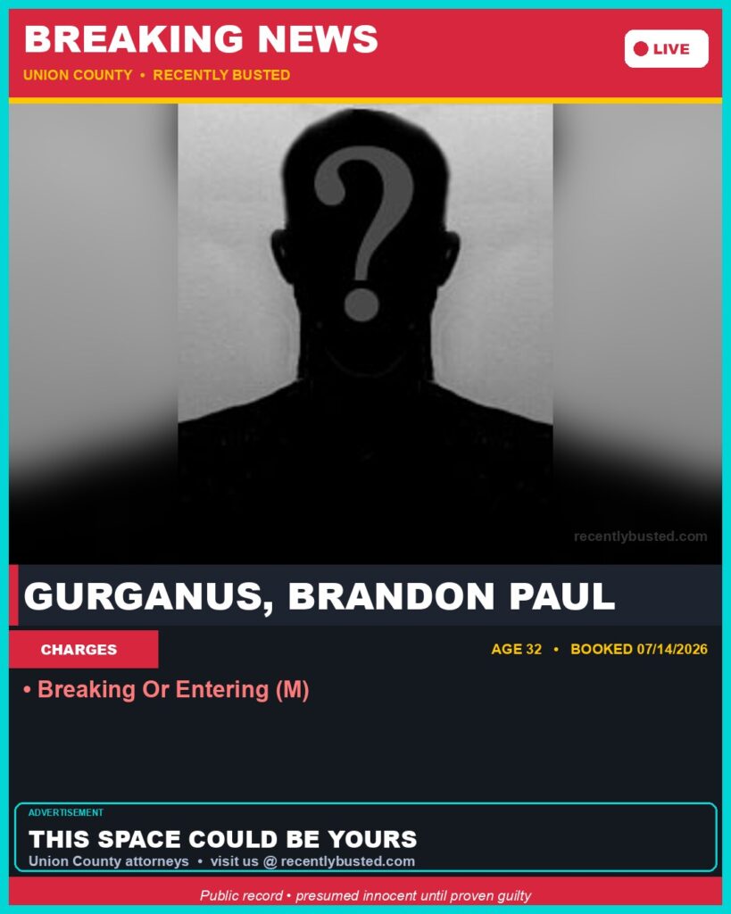 Booking photo of GURGANUS, BRANDON PAUL