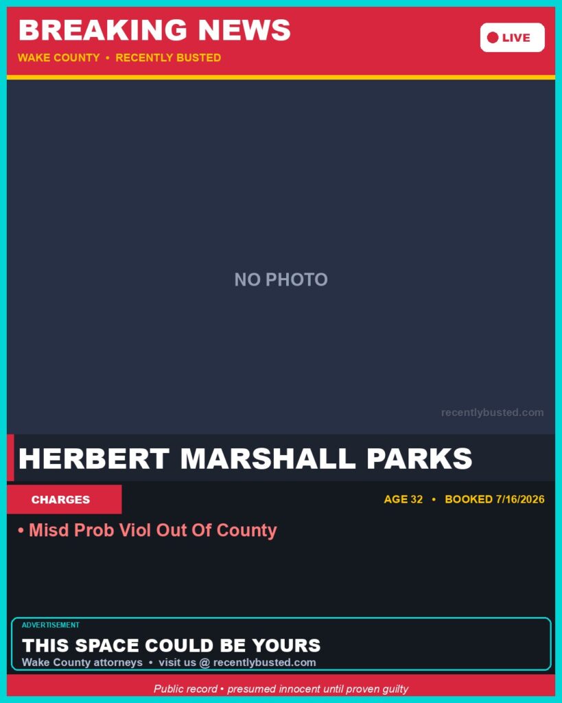Booking photo of HERBERT MARSHALL PARKS