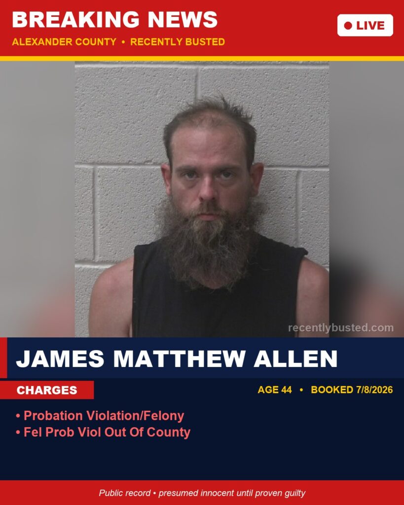 Booking photo of JAMES MATTHEW ALLEN