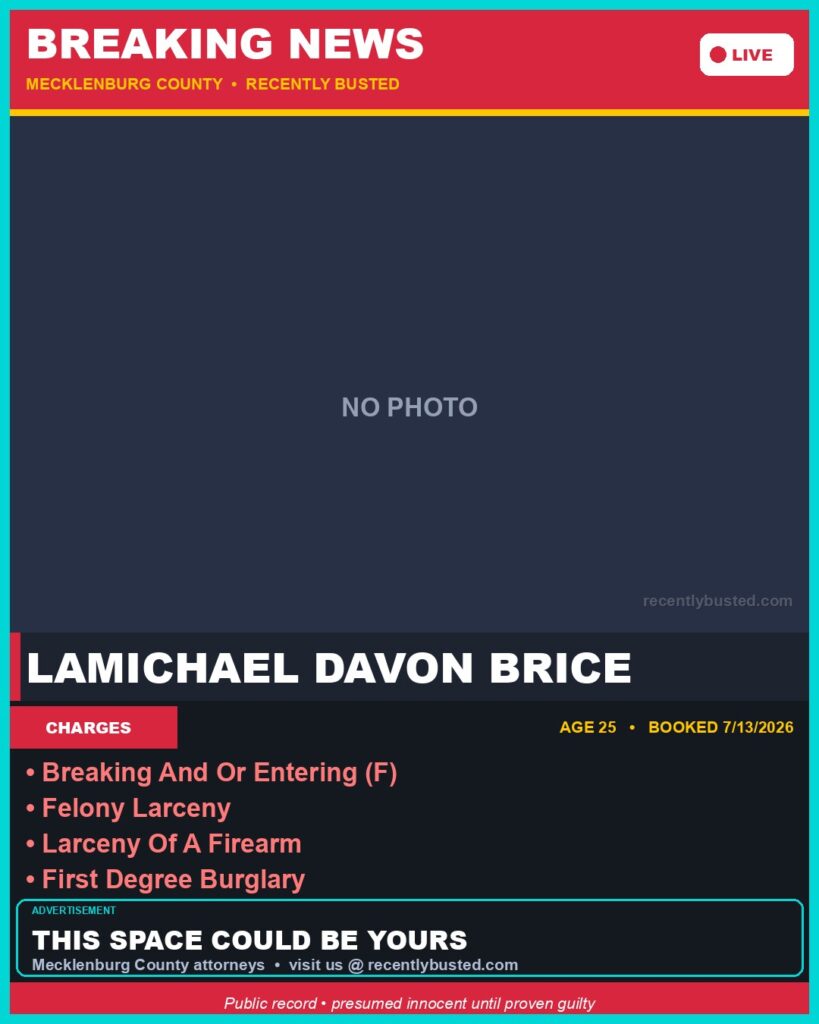 Booking photo of LAMICHAEL DAVON BRICE