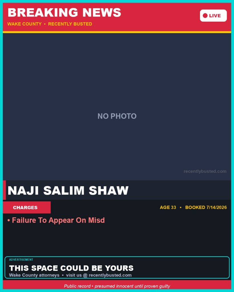 Booking photo of NAJI SALIM SHAW