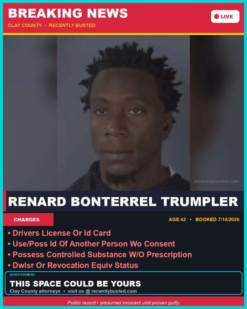 Booking photo of RENARD BONTERREL TRUMPLER