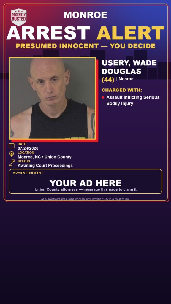 Booking photo of USERY, WADE DOUGLAS