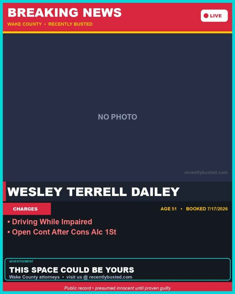 Booking photo of WESLEY TERRELL DAILEY