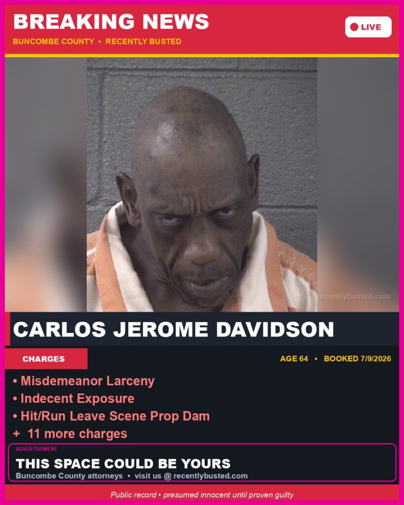 Booking photo of CARLOS JEROME DAVIDSON