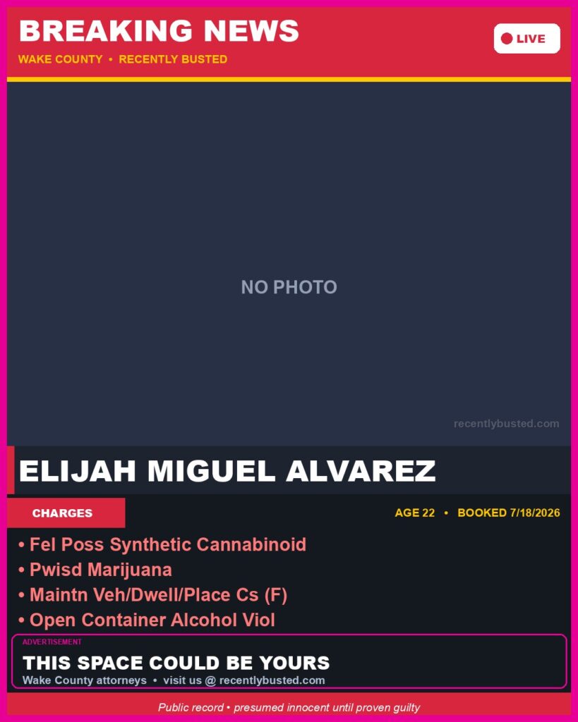 Booking photo of ELIJAH MIGUEL ALVAREZ