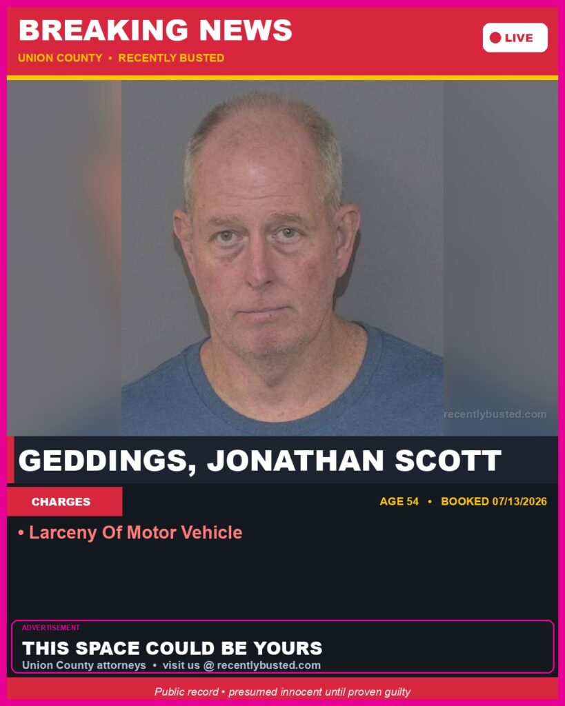 Booking photo of GEDDINGS, JONATHAN SCOTT