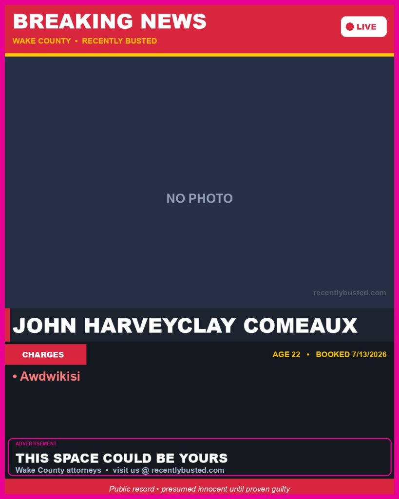 Booking photo of JOHN HARVEYCLAY COMEAUX