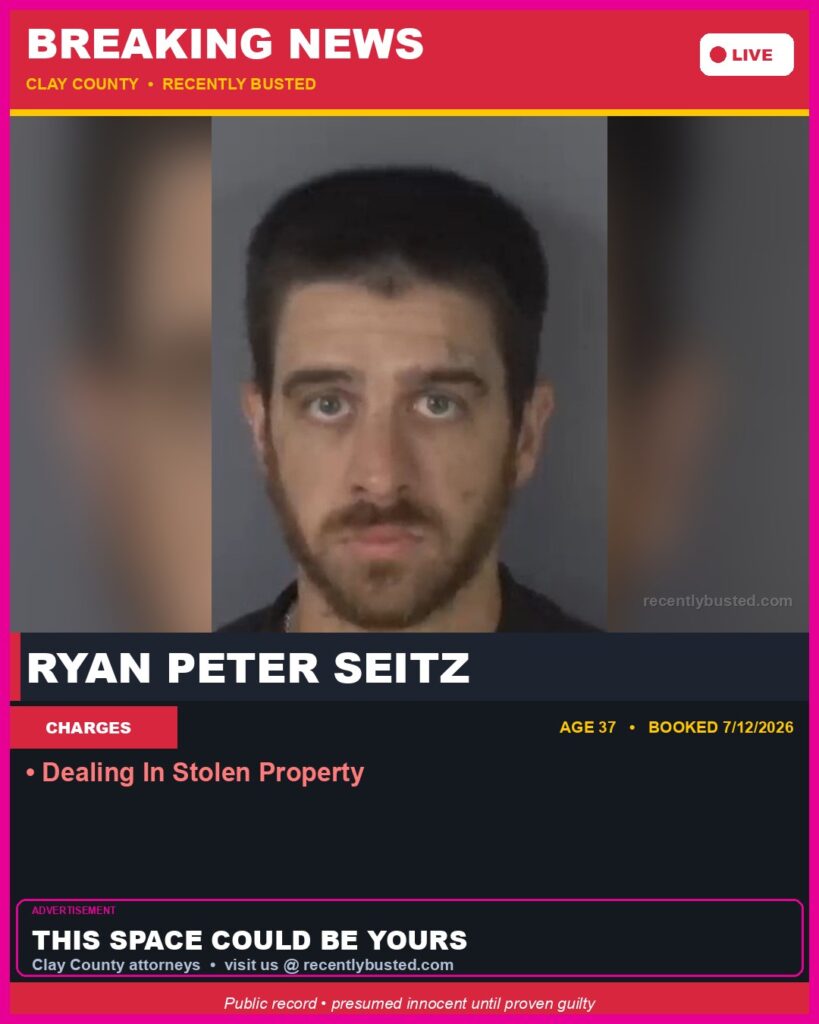 Booking photo of RYAN PETER SEITZ
