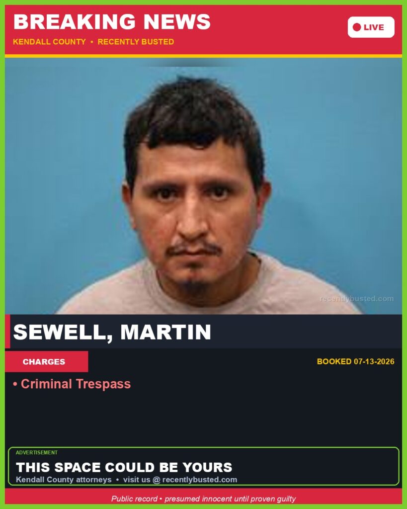 Booking photo of Sewell, Martin