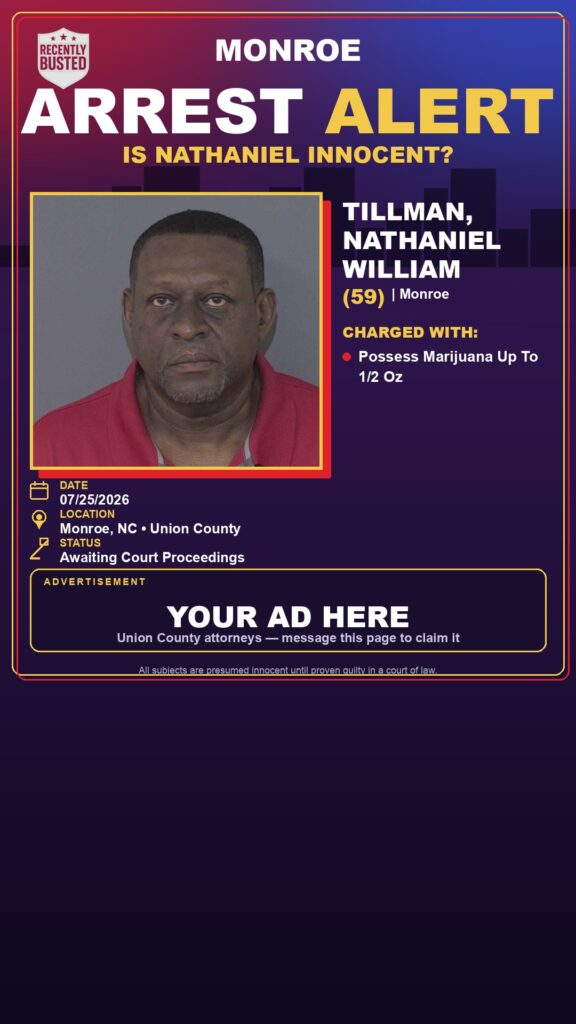 Booking photo of TILLMAN, NATHANIEL WILLIAM