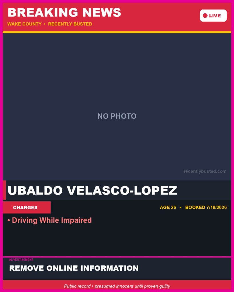 Booking photo of UBALDO VELASCO-LOPEZ