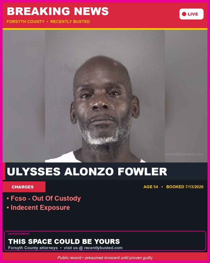 Booking photo of ULYSSES ALONZO FOWLER