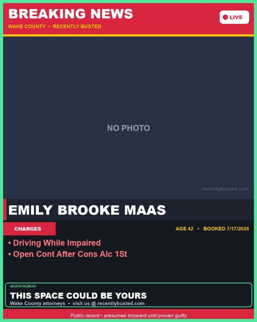 Booking photo of EMILY BROOKE MAAS