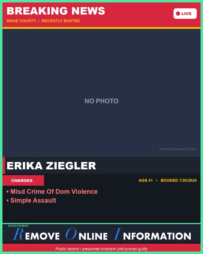 Booking photo of ERIKA ZIEGLER
