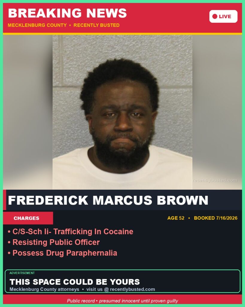 Booking photo of FREDERICK MARCUS BROWN