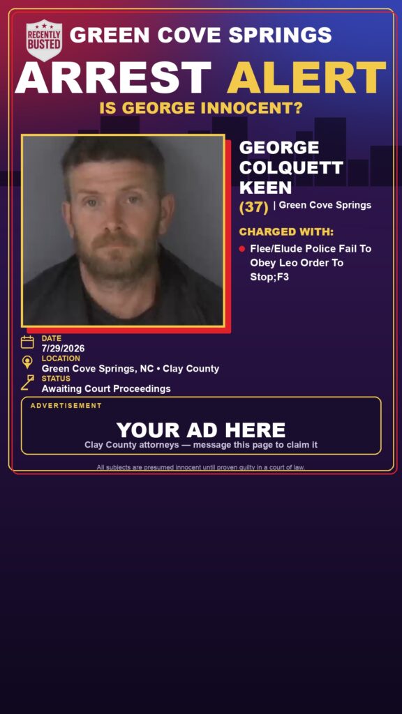Arrest report - GEORGE COLQUETT KEEN