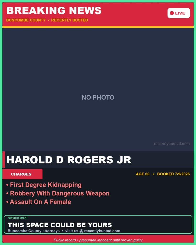 Booking photo of HAROLD D ROGERS JR