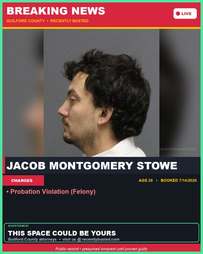 Booking photo of JACOB MONTGOMERY STOWE