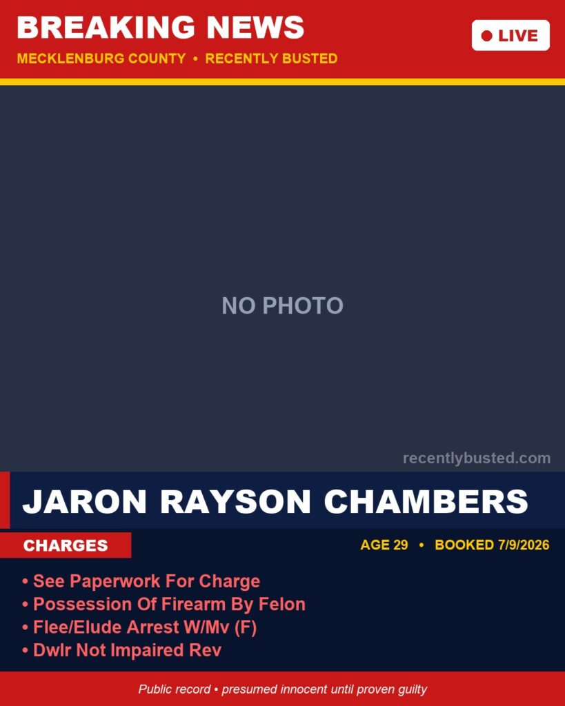 Booking photo of JARON RAYSON CHAMBERS