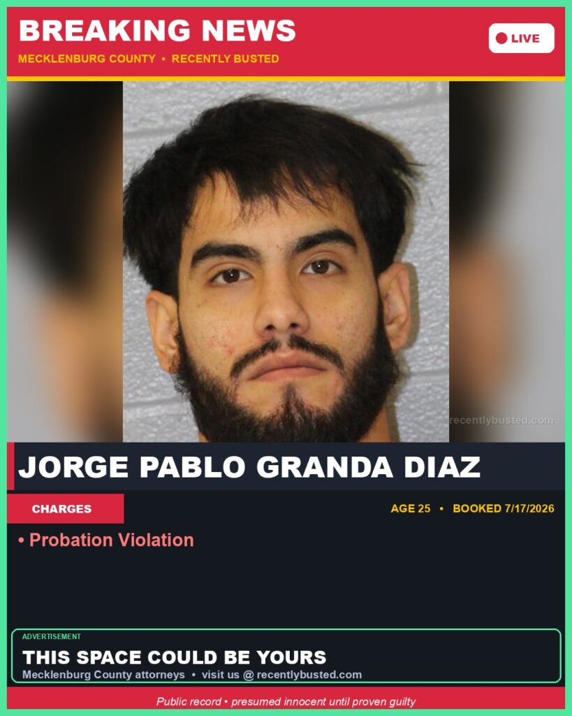 Booking photo of JORGE PABLO GRANDA DIAZ