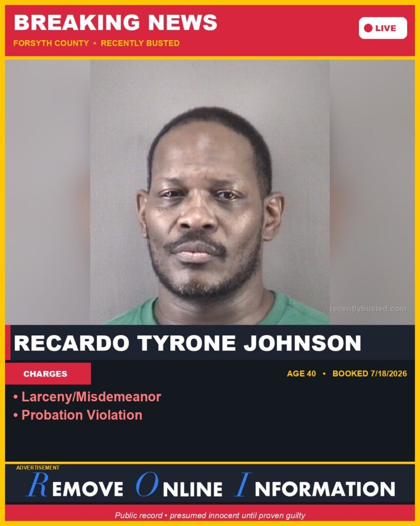 Booking photo of RECARDO TYRONE JOHNSON