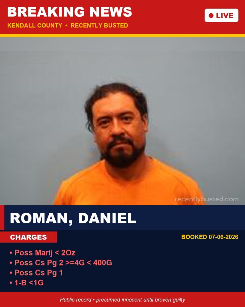 Booking photo of Roman, Daniel